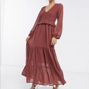 ASOS ruffled tiered maxi dress